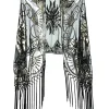 New Retro Stage [US Warehouse] Vintage Sequin Handmade Fringed Cape