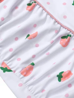 Sale Retro Stage [US Warehouse] White & 1950s Strawberry Pleated Swimsuit Pink