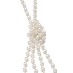 Clearance Retro Stage [US Warehouse] White 1920s Pearl Flapper Necklace