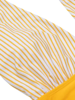 Outlet Retro Stage [US Warehouse] 1950s Halter Striped Patchwork Swimsuit Yellow