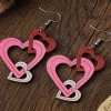 New Retro Stage Valentine Triple Layer Heart Drop Earrings