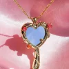 Clearance Retro Stage Vintage Alloy Mirror Decoration Necklace
