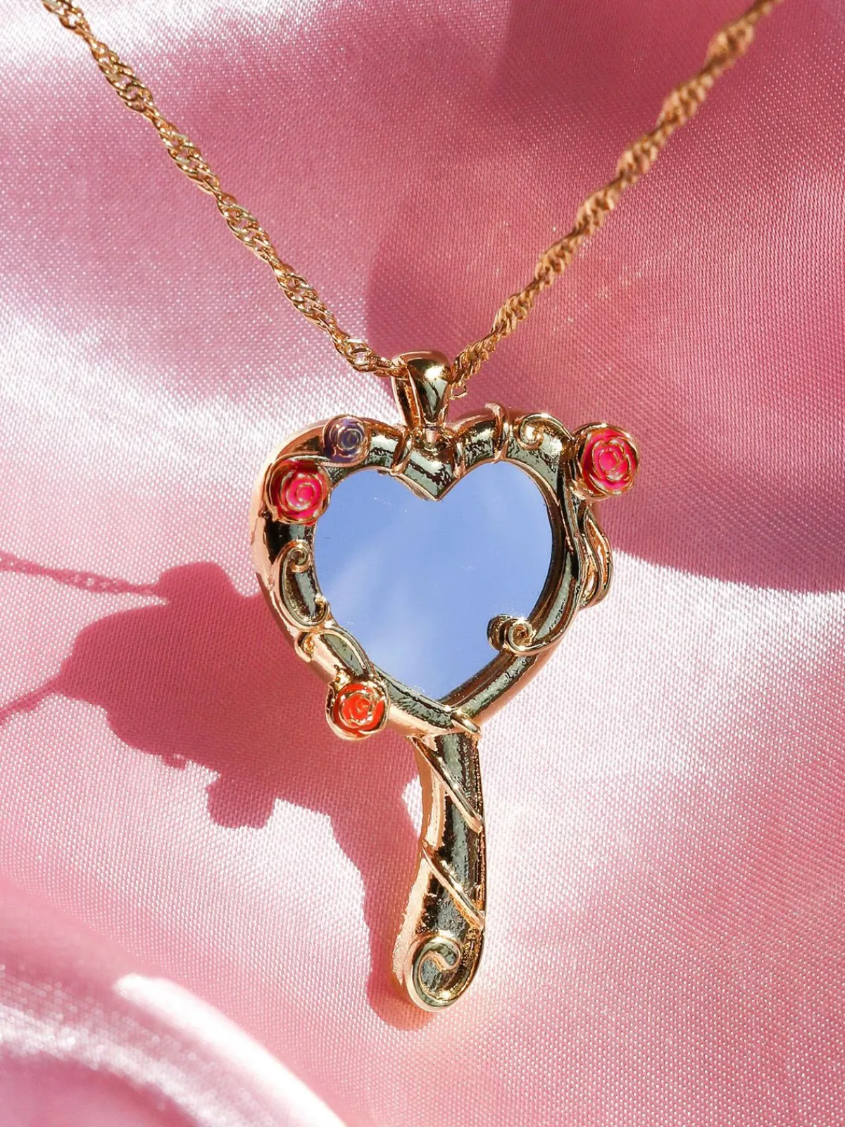 Clearance Retro Stage Vintage Alloy Mirror Decoration Necklace