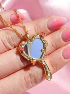 Clearance Retro Stage Vintage Alloy Mirror Decoration Necklace