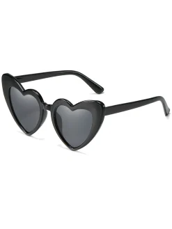 Fashion Retro Stage Vintage Alloy Temple Heart Frame Sunglasses