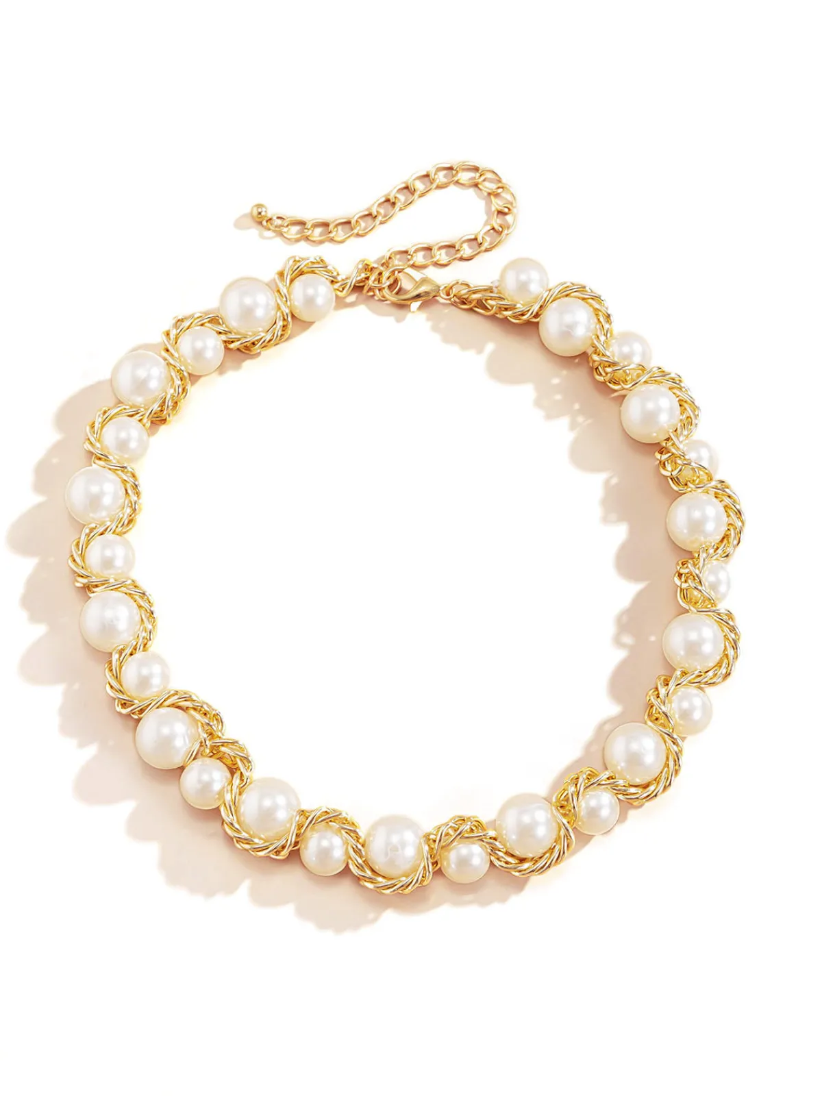 Best Retro Stage Vintage Alloy Wrap Pearl Necklace