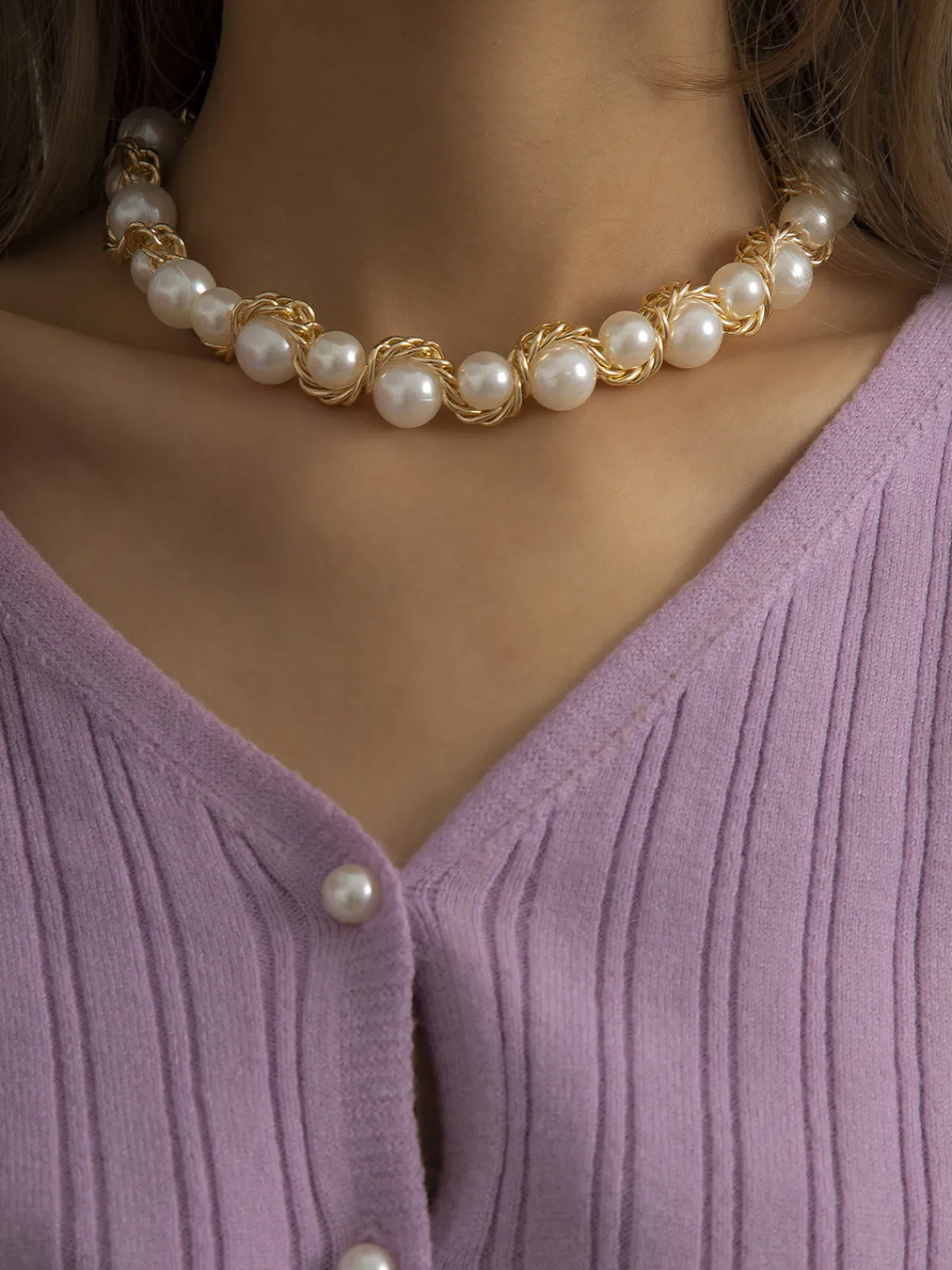 Best Retro Stage Vintage Alloy Wrap Pearl Necklace