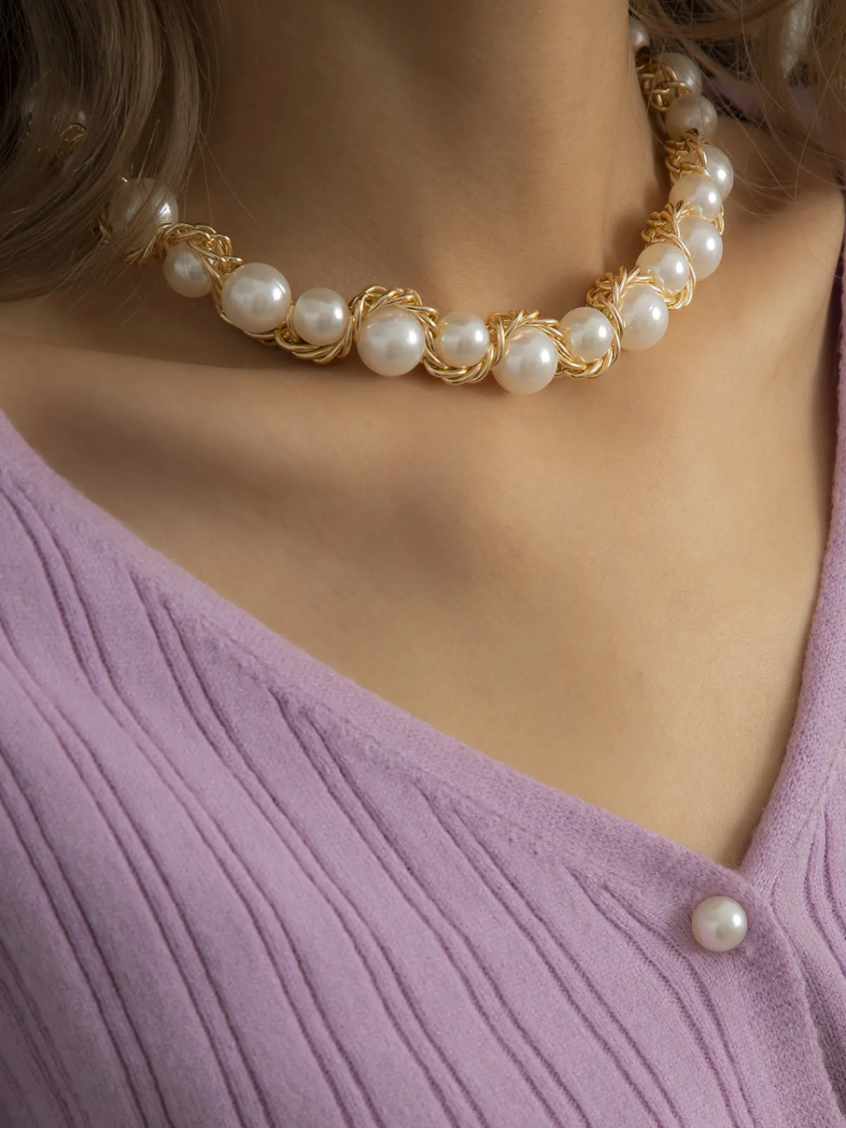 Best Retro Stage Vintage Alloy Wrap Pearl Necklace