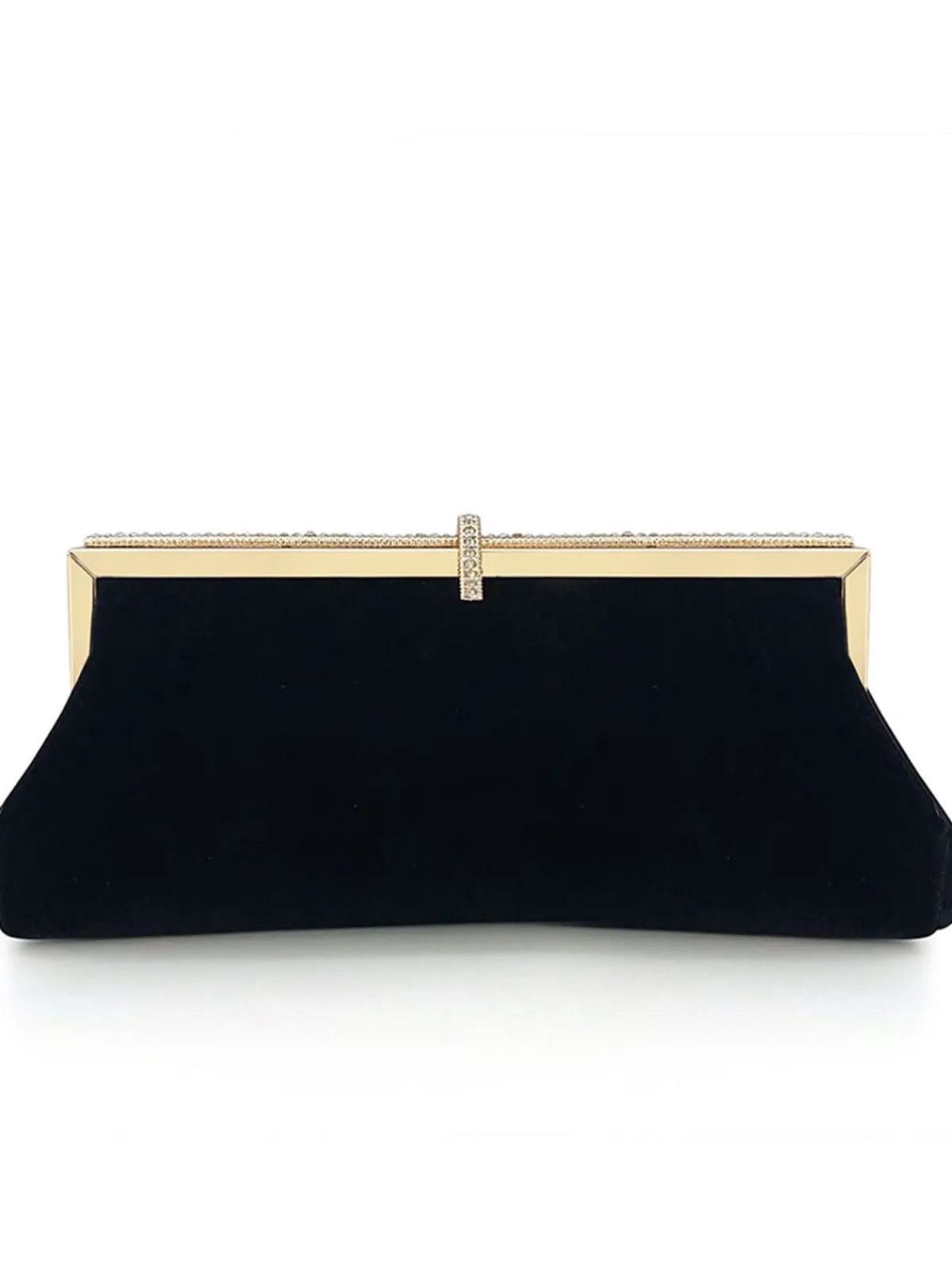 Discount Retro Stage Vintage Black Velour Rhinestones Handbag