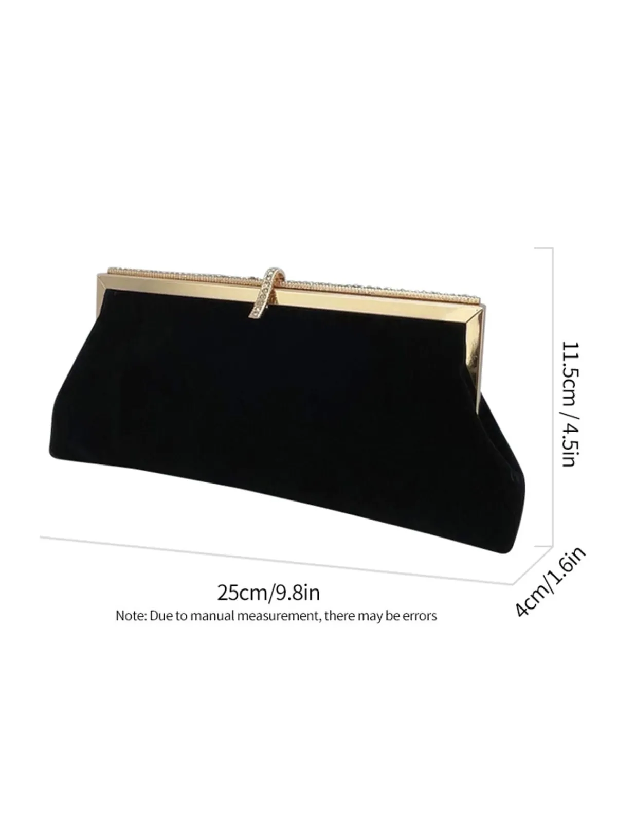 Discount Retro Stage Vintage Black Velour Rhinestones Handbag