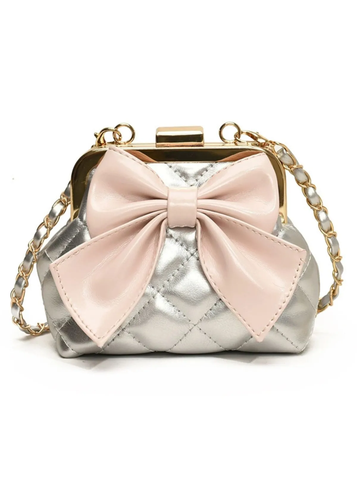 Best Retro Stage Vintage Bow Clip Chain Crossbody Bag