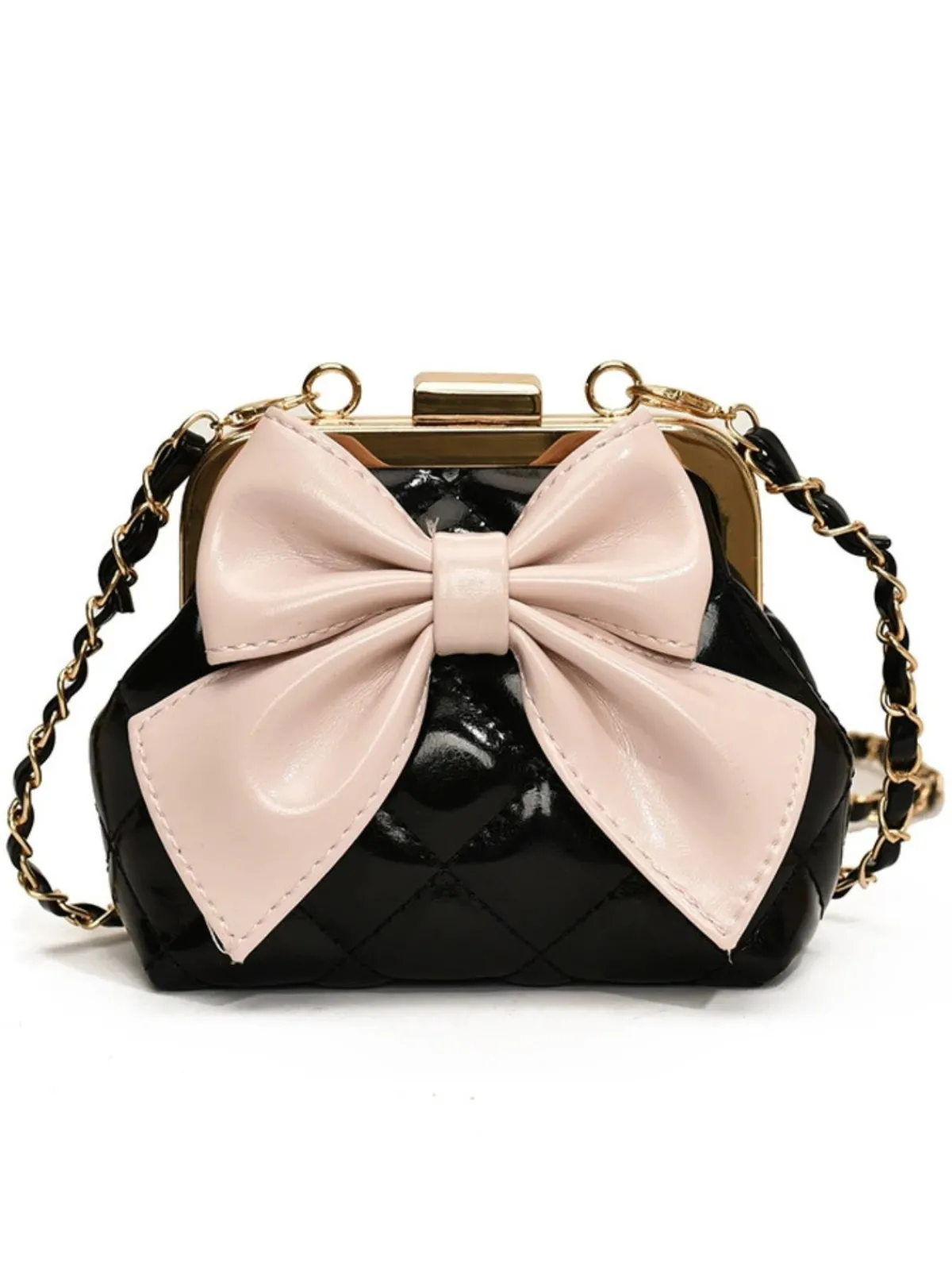 Best Retro Stage Vintage Bow Clip Chain Crossbody Bag