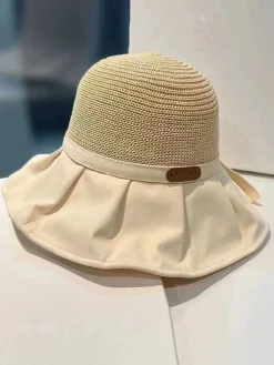 Discount Retro Stage Vintage Canvas Brim Bow Sun Hat