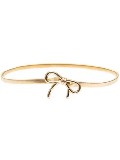 Hot Retro Stage Vintage Chic Gold Elastic Metallic Thin Belt