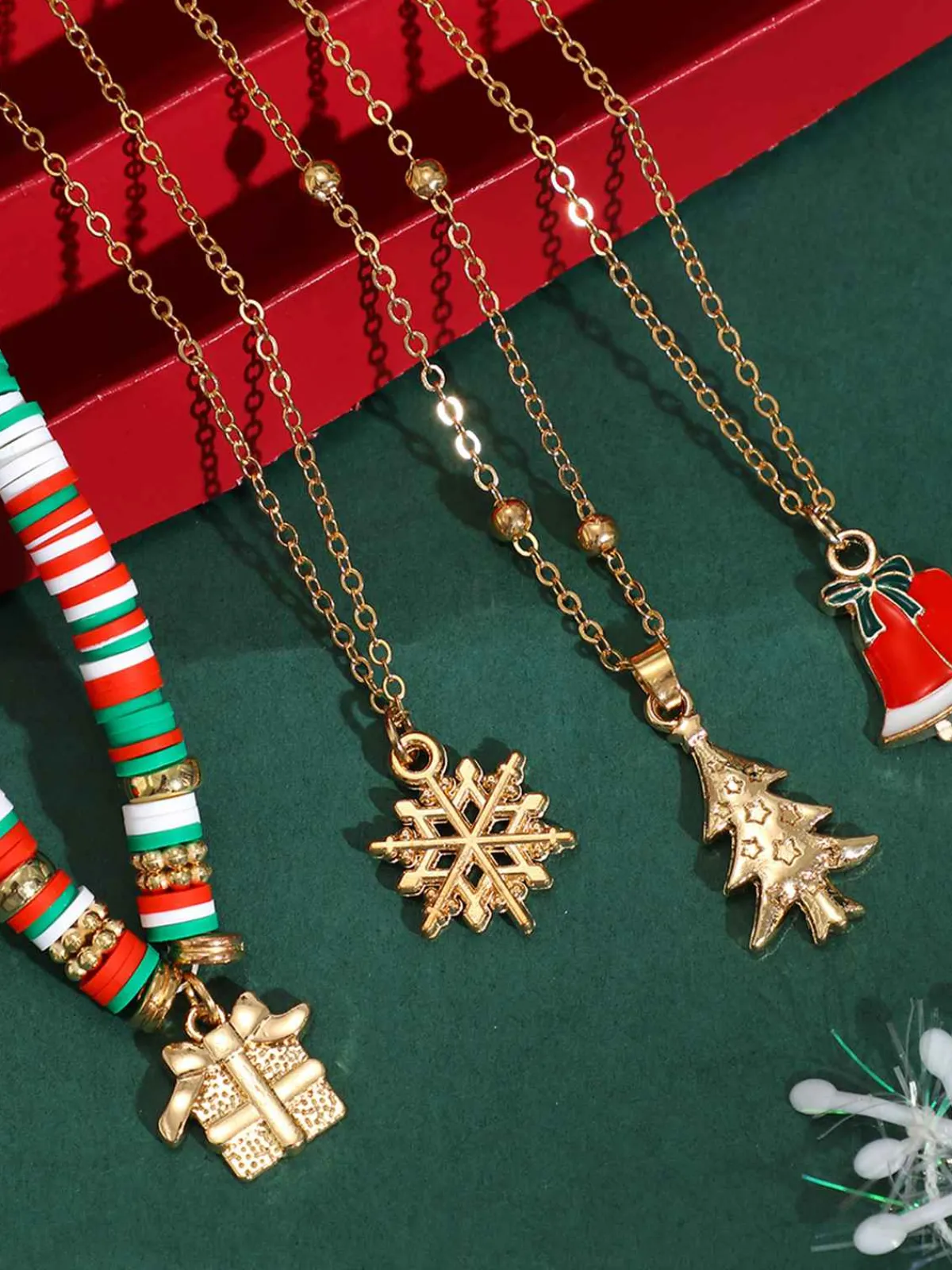 New Retro Stage Vintage Christmas Layer Necklace Set