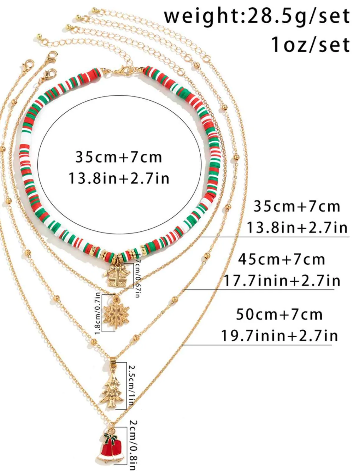 New Retro Stage Vintage Christmas Layer Necklace Set