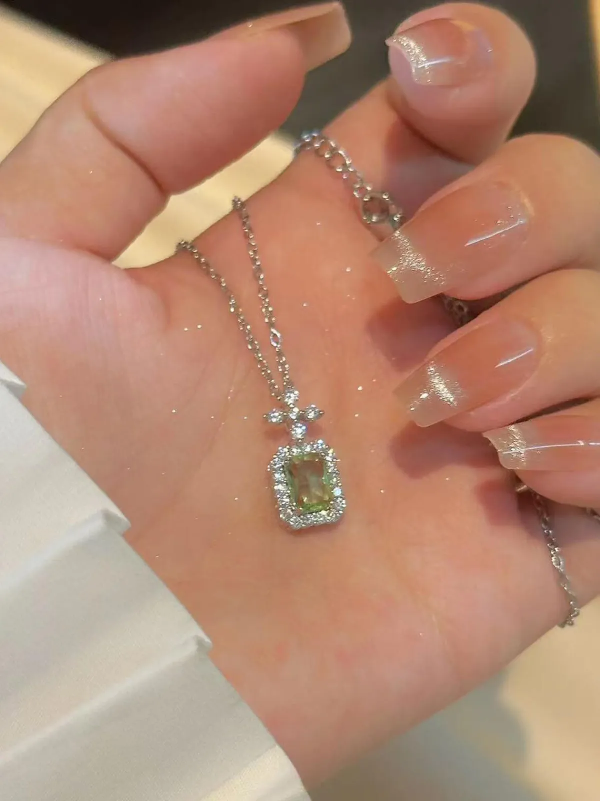Online Retro Stage Vintage Cross Square Rhinestones Necklace