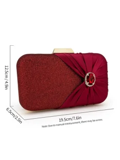 Discount Retro Stage Vintage Crystal Glitter Satin Clutch Bag