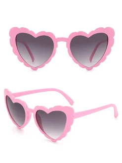 New Retro Stage Vintage Curved Heart Frame Sunglasses