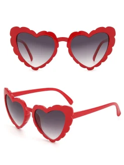 New Retro Stage Vintage Curved Heart Frame Sunglasses