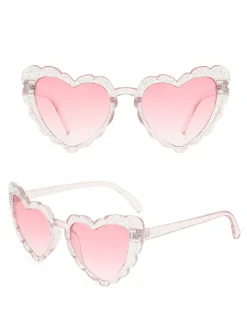 New Retro Stage Vintage Curved Heart Frame Sunglasses