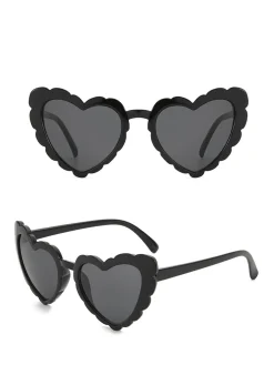 Discount Retro Stage Vintage Curved Heart Frame Sunglasses