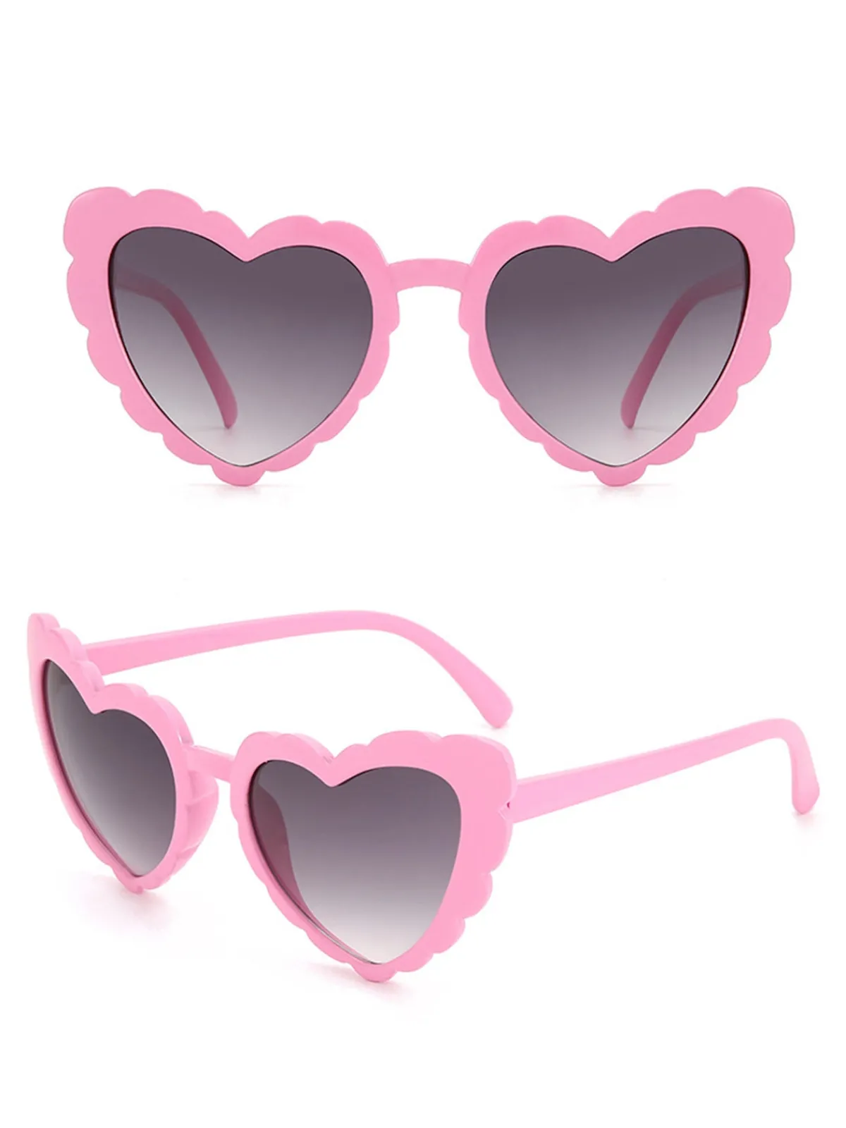 Discount Retro Stage Vintage Curved Heart Frame Sunglasses