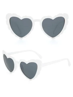 Discount Retro Stage Vintage Curved Heart Frame Sunglasses