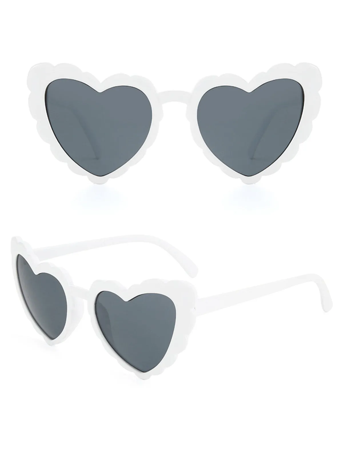 Discount Retro Stage Vintage Curved Heart Frame Sunglasses
