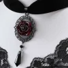 New Retro Stage Vintage Dark Rose Victorian Gothic Necklace