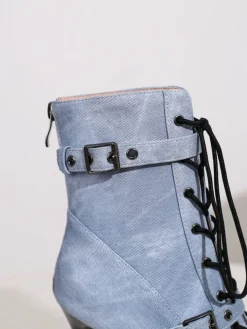 Clearance Retro Stage Vintage Denim Peep Toe Stiletto Heel Shoes