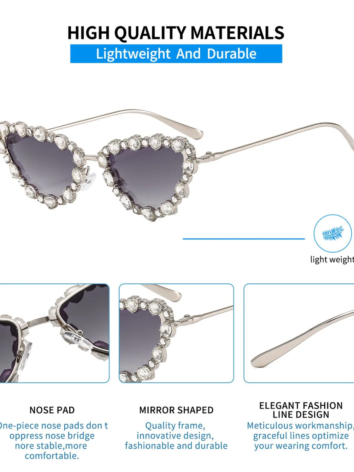 Clearance Retro Stage Vintage Diamond Cat Eye Sunglasses