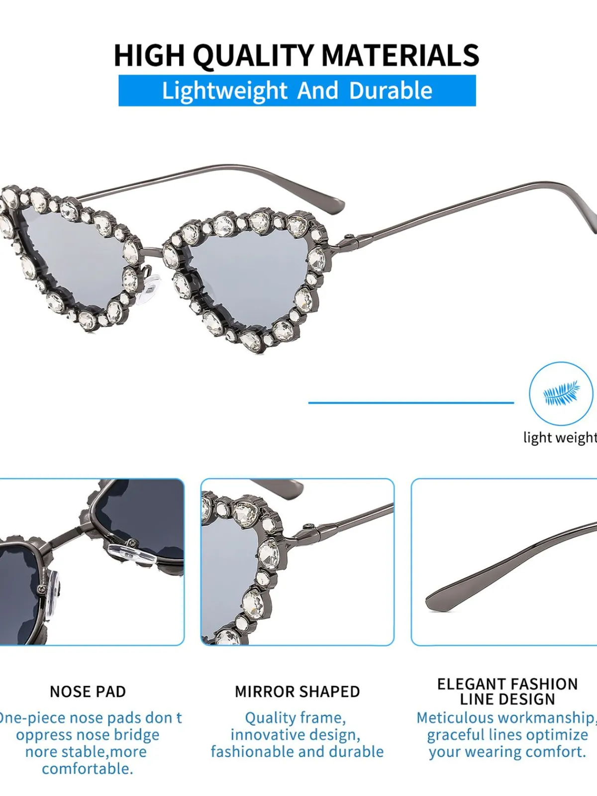 Clearance Retro Stage Vintage Diamond Cat Eye Sunglasses