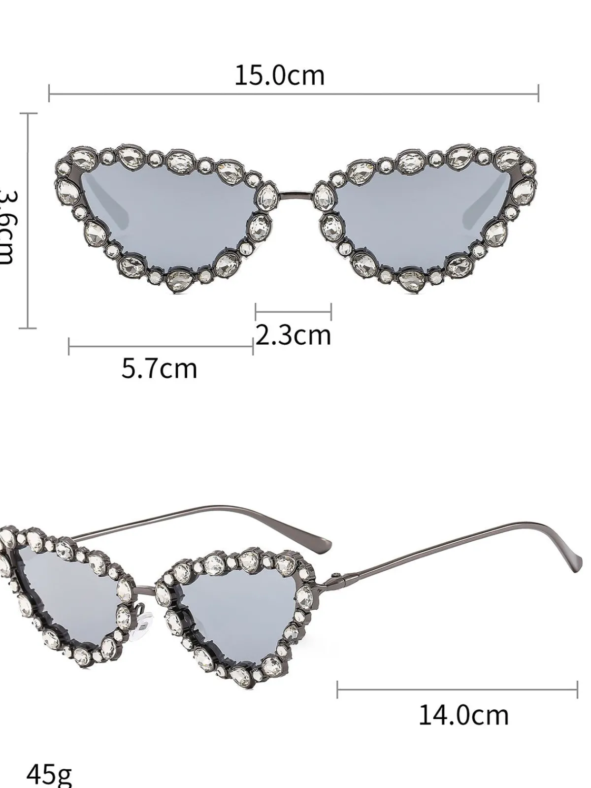 Clearance Retro Stage Vintage Diamond Cat Eye Sunglasses