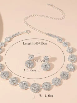 Sale Retro Stage Vintage Diamond Necklace Earrings Set