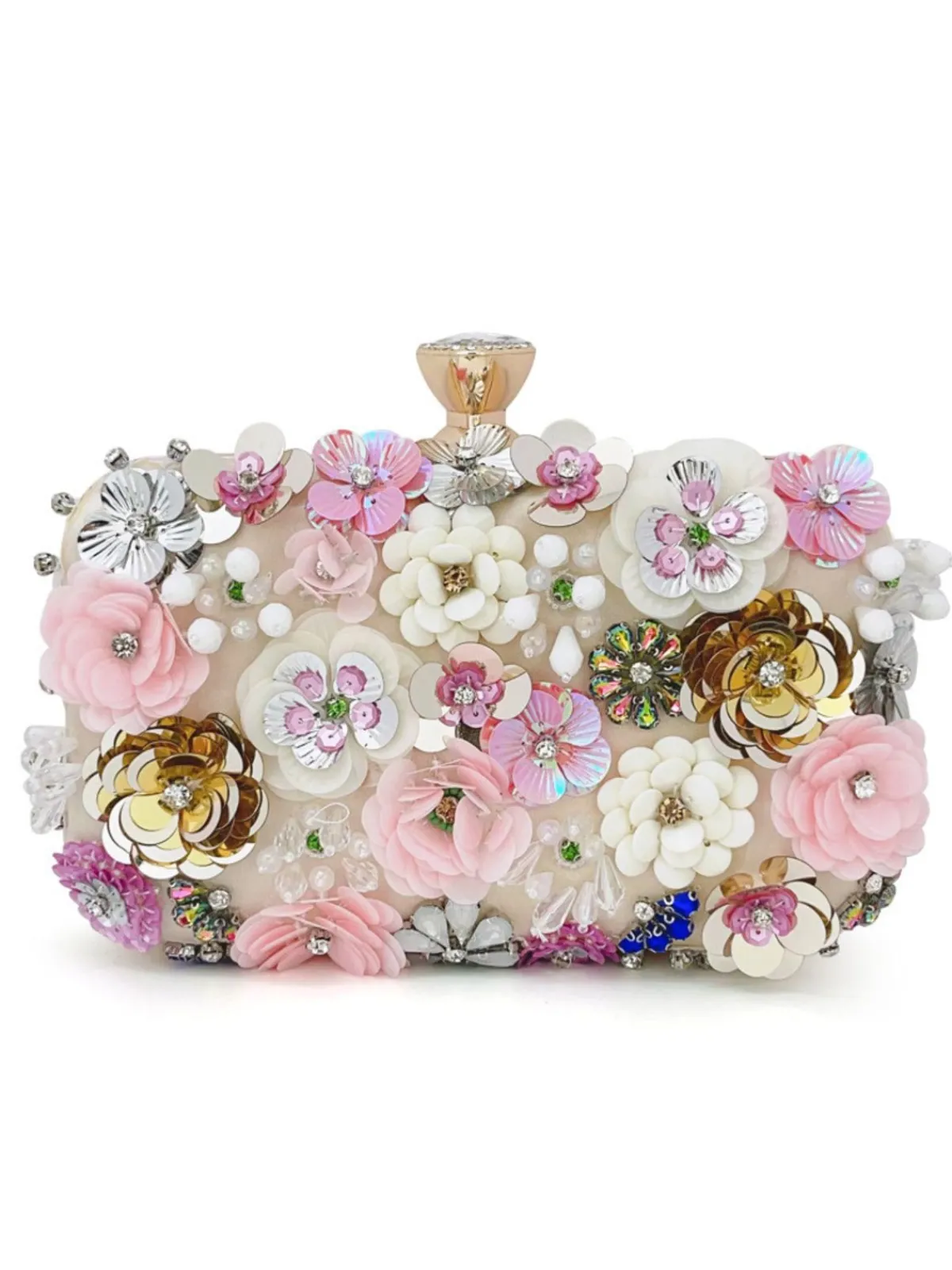 Online Retro Stage Vintage Flower Decor Clutch Bag