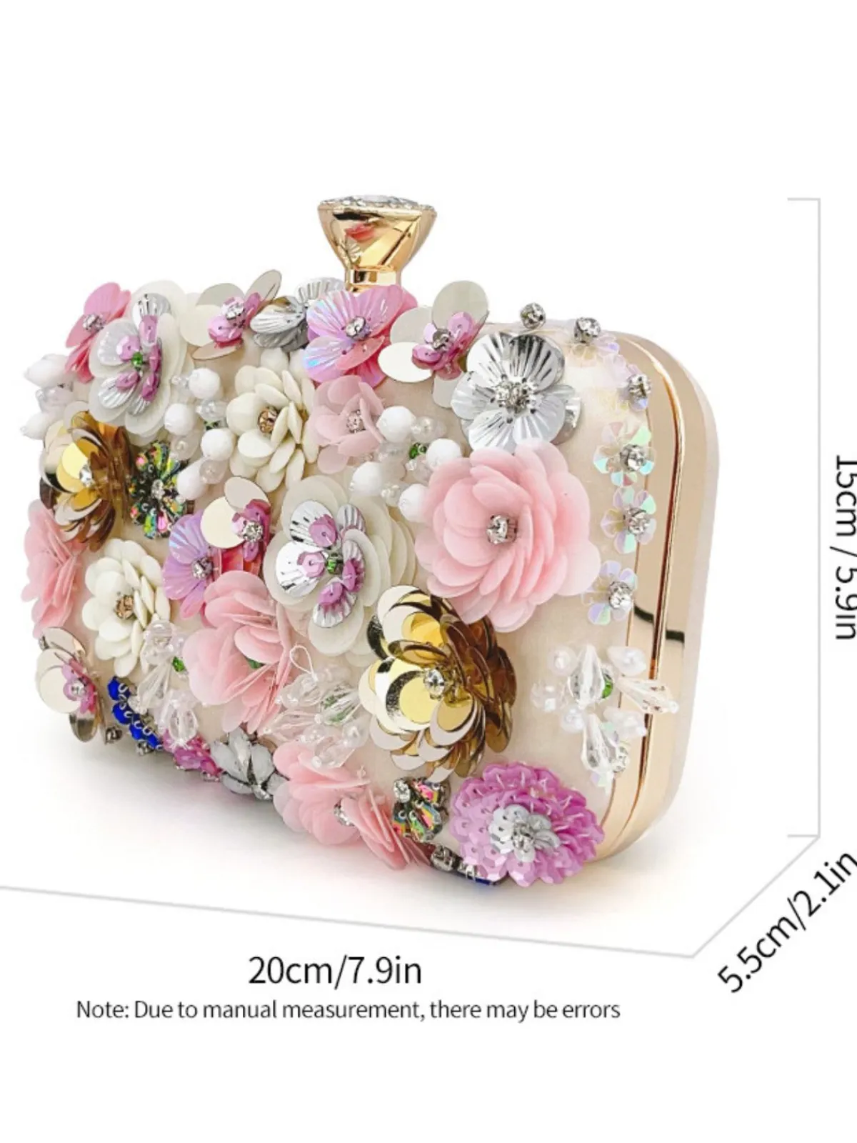 Online Retro Stage Vintage Flower Decor Clutch Bag