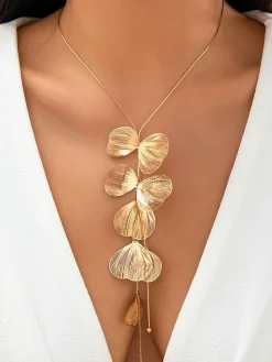 Fashion Retro Stage Vintage Ginkgo Leaf Necklace