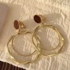 Outlet Retro Stage Vintage Gold & Brown Big Circle Earrings