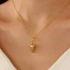 Online Retro Stage Vintage Golden Conch Pearl Necklace