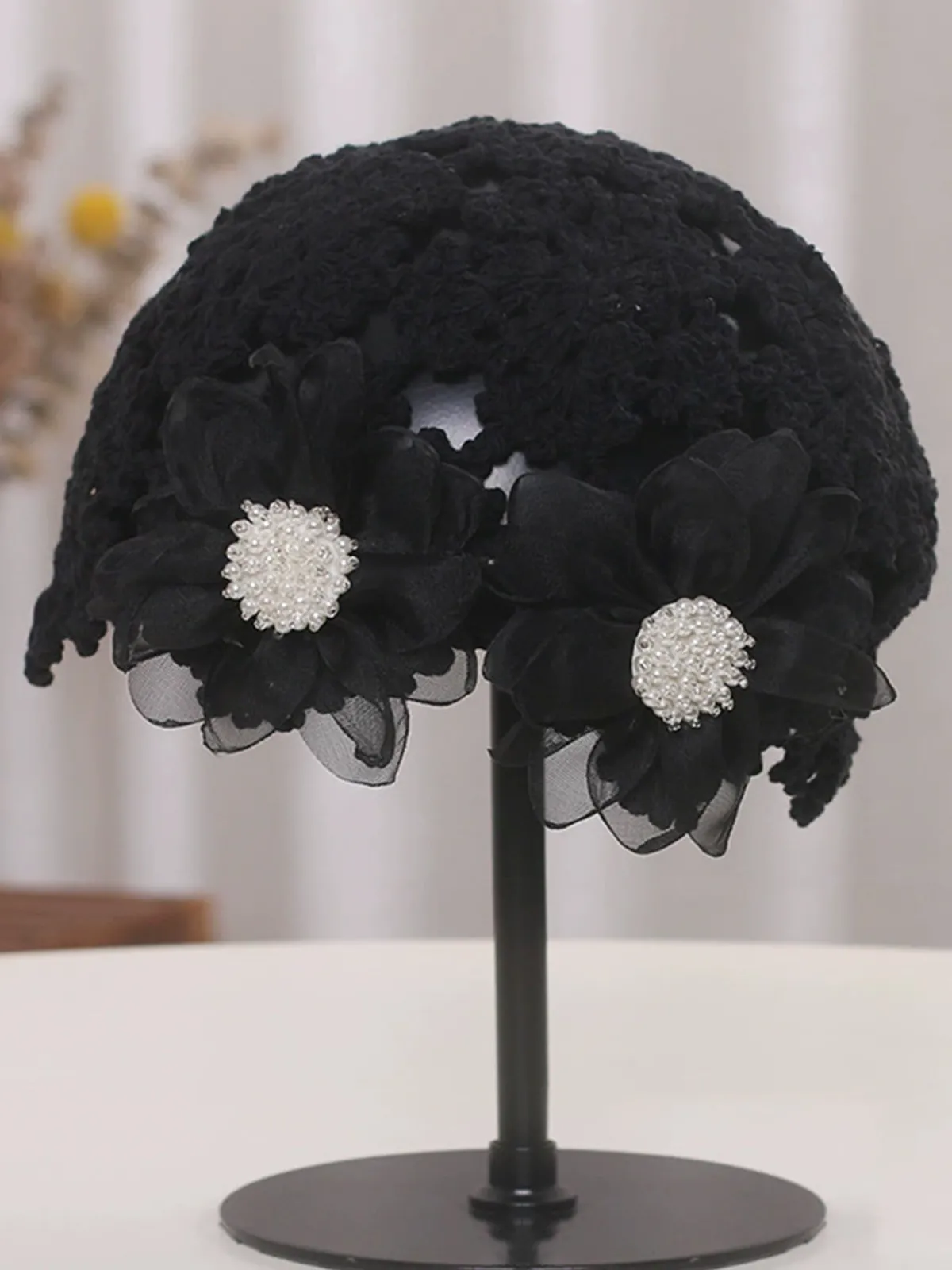 Best Retro Stage Vintage Hand-Woven Crochet Turban Hat