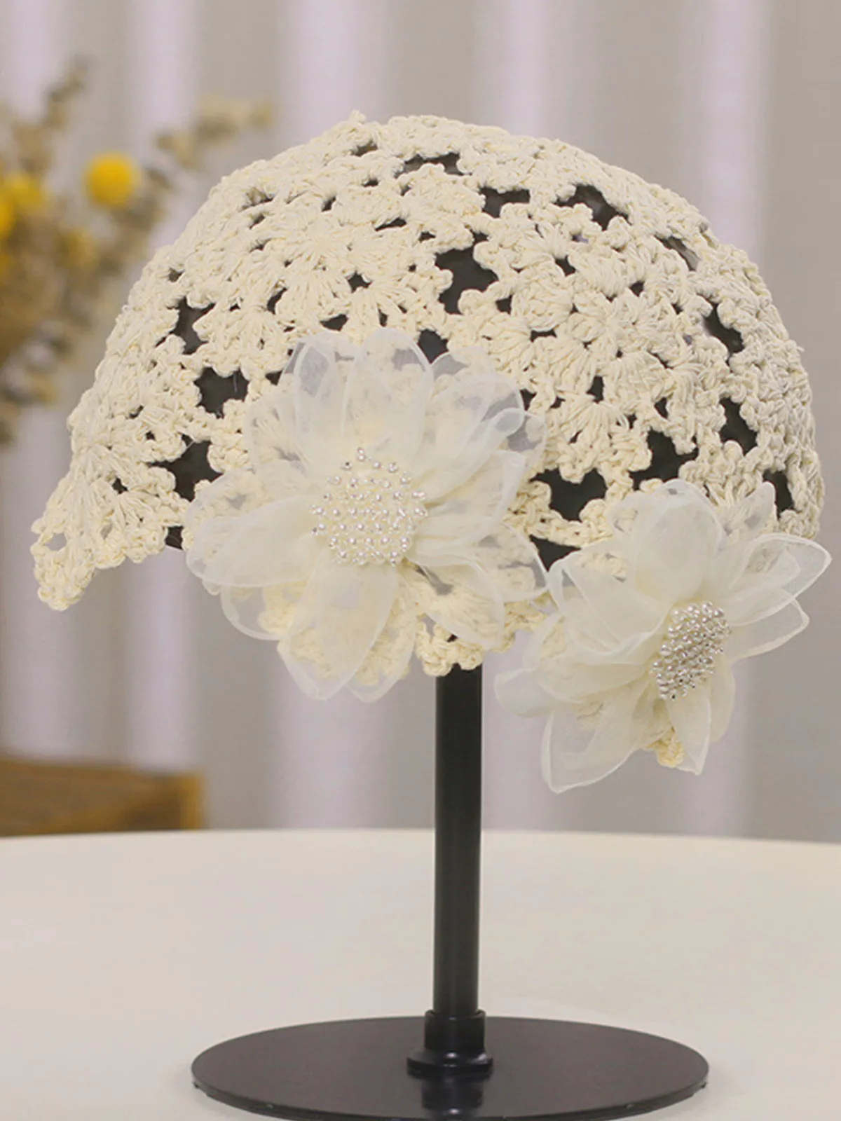 Best Retro Stage Vintage Hand-Woven Crochet Turban Hat