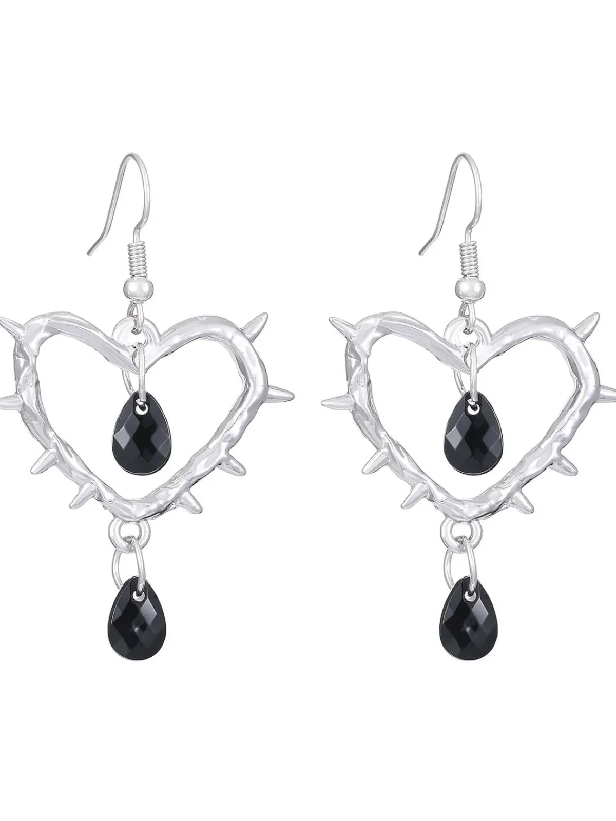 Hot Retro Stage Vintage Heart-Shaped Thorn Earrings