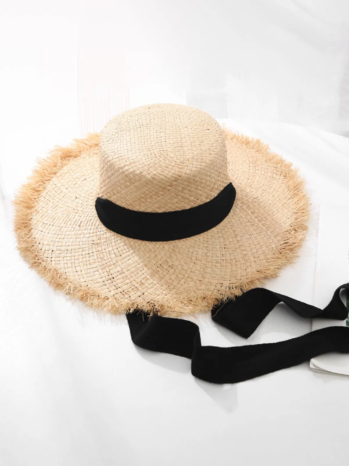 Outlet Retro Stage Vintage Khaki Straw Wide Brim Sun Hat