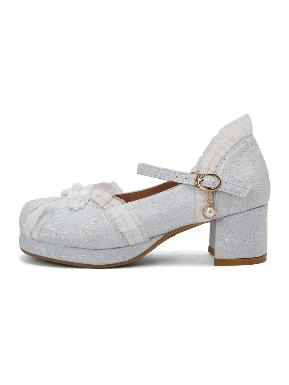 Sale Retro Stage Vintage Lace Pearl Mary Jane Shoes