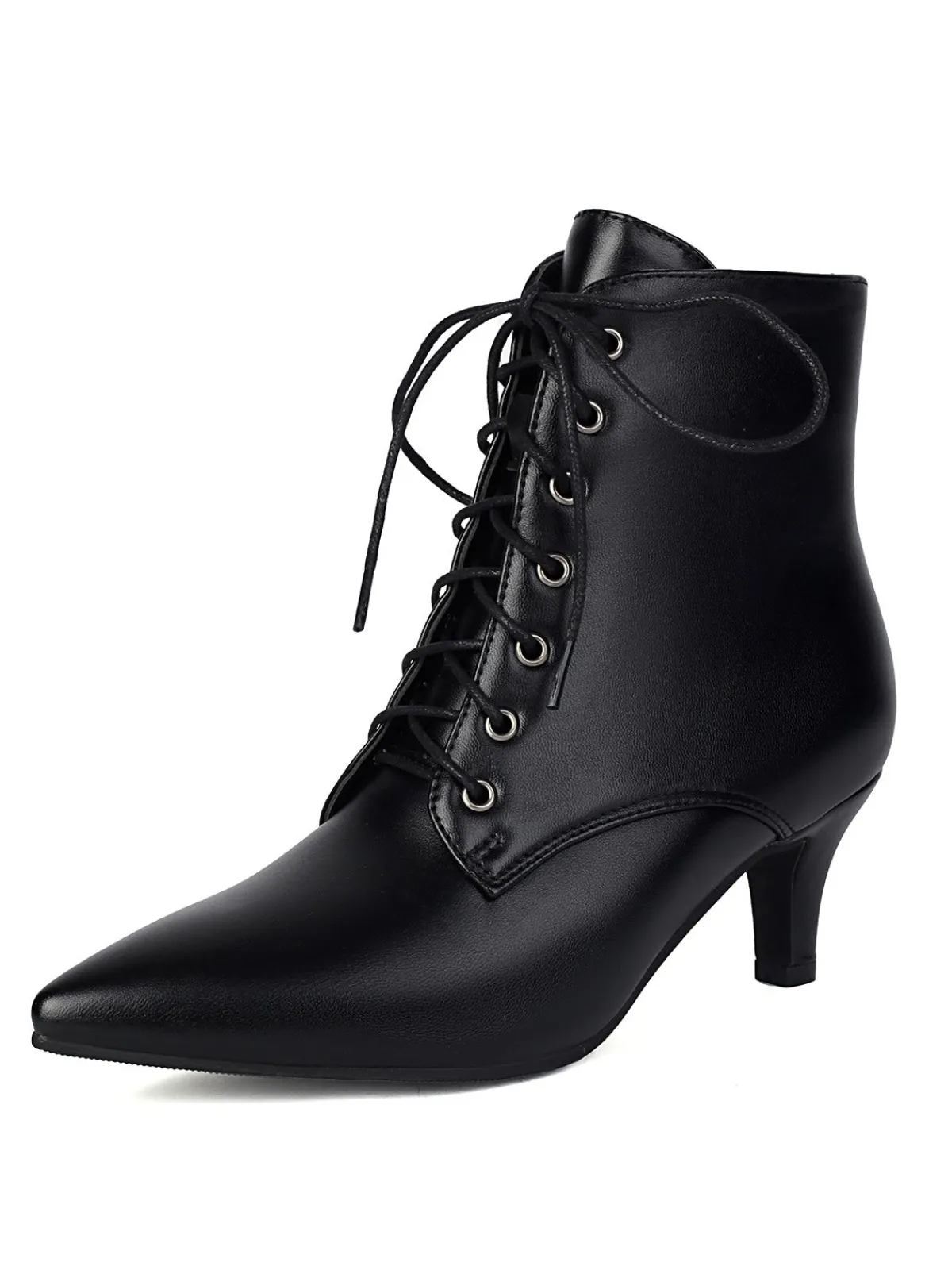 Hot Retro Stage Vintage Lace-Up Kitten Heel Ankle Boots