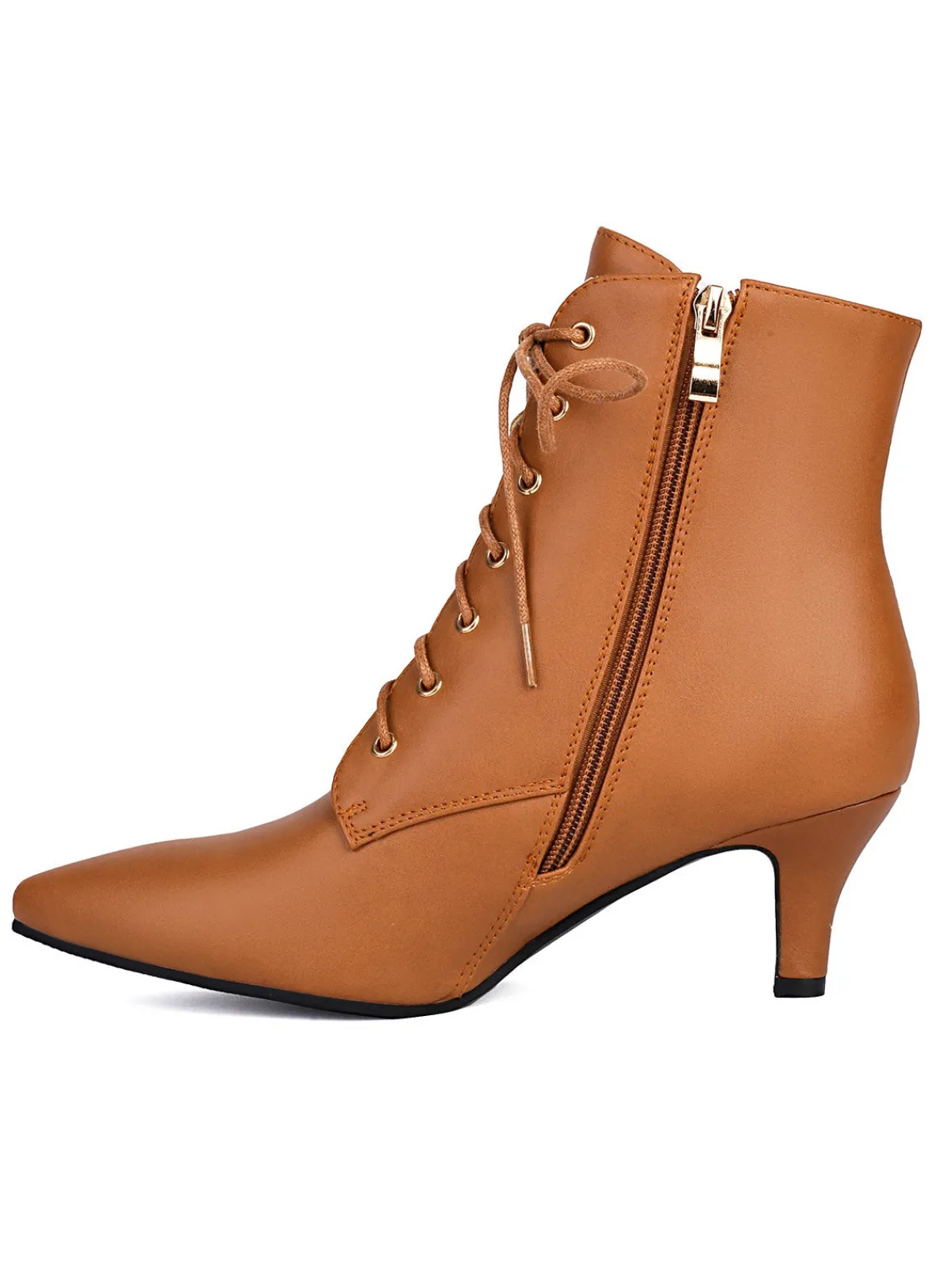 Hot Retro Stage Vintage Lace-Up Kitten Heel Ankle Boots