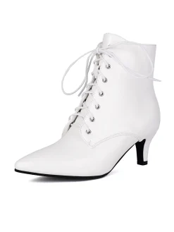 Hot Retro Stage Vintage Lace-Up Kitten Heel Ankle Boots