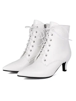 Hot Retro Stage Vintage Lace-Up Kitten Heel Ankle Boots