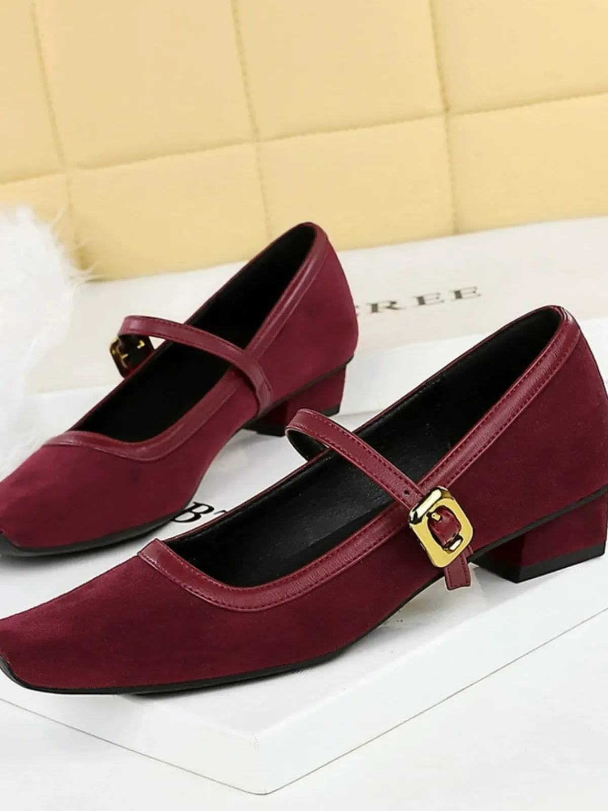 Outlet Retro Stage Vintage Leopard Square-Toe Mary Jane Heels